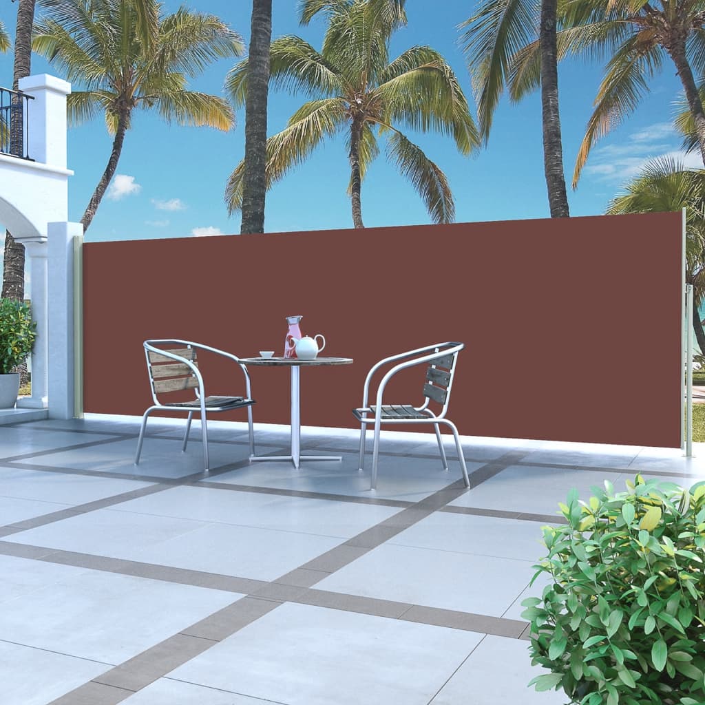 Retractable Side Awning 160 x 500 cm Brown - Unbeatable Bargains