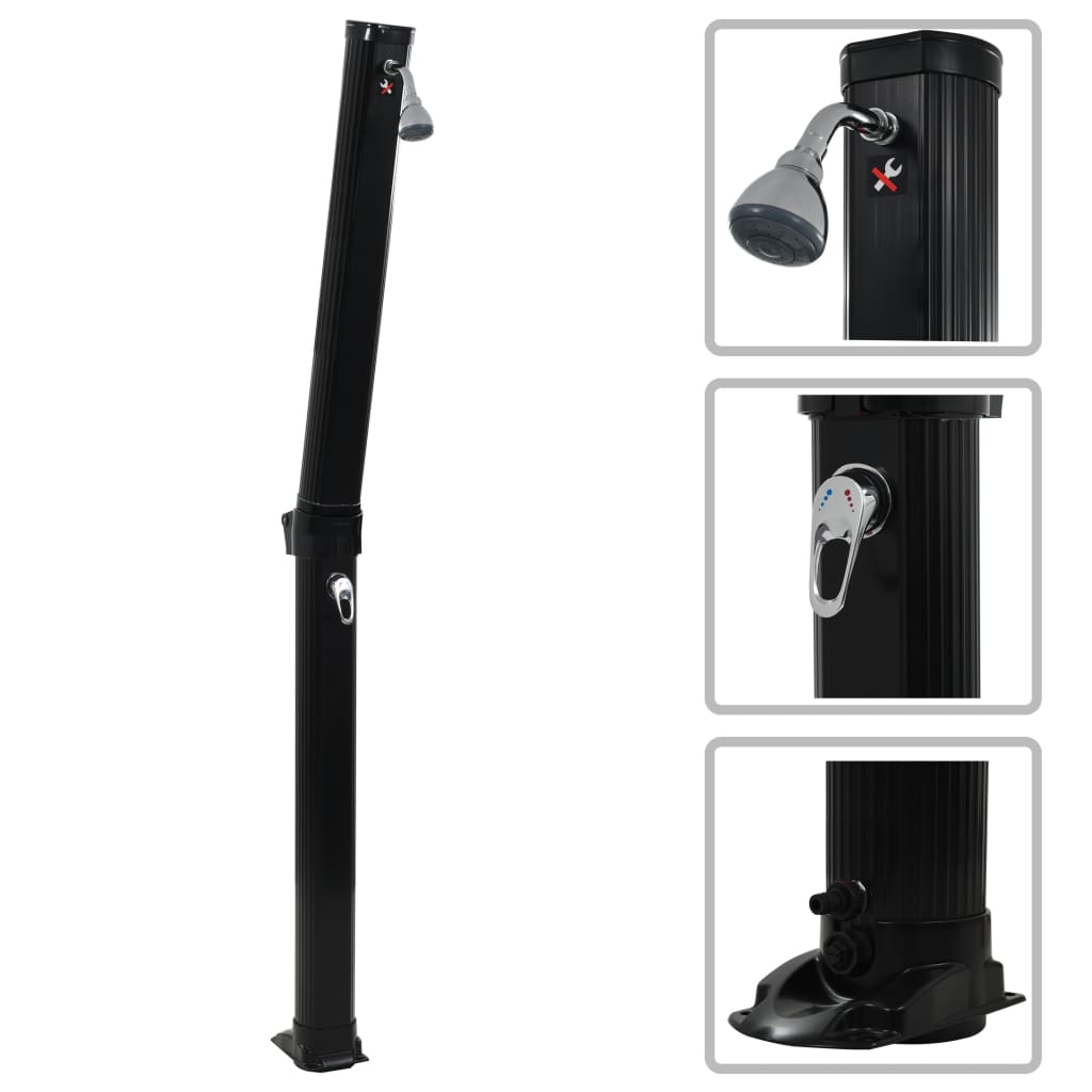Foldable Solar Shower Black 214 cm 23 L - Direct Imports