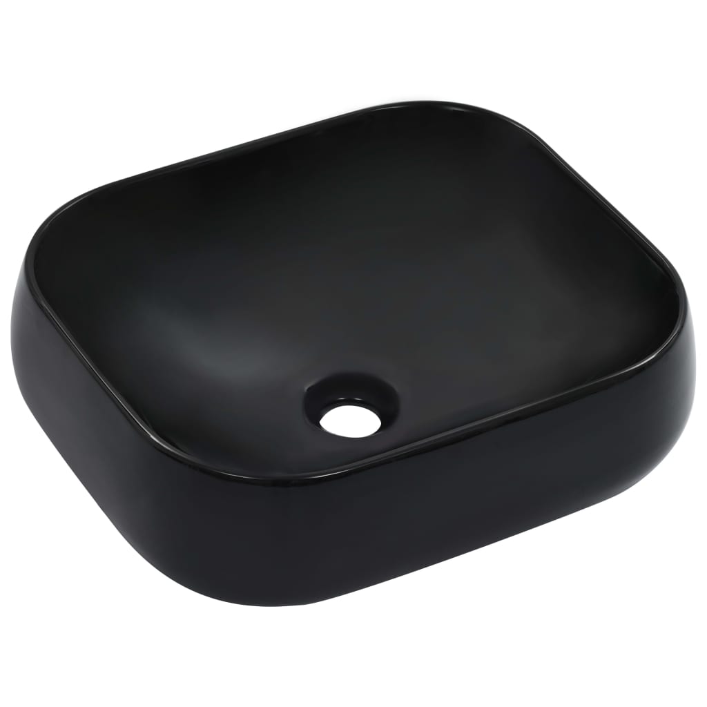 Wash Basin 44.5x39.5x14.5 cm Ceramic Black - Design Hut
