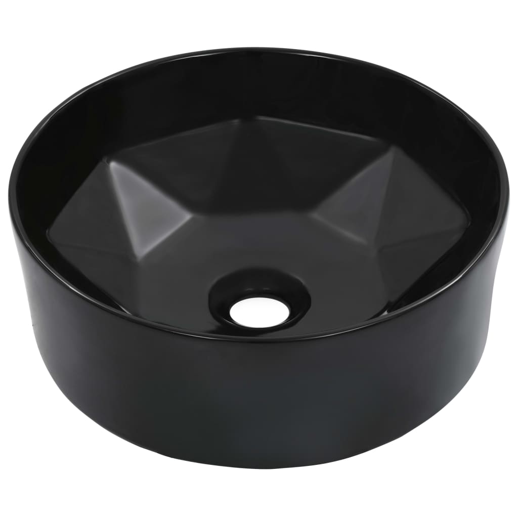Wash Basin 36x14 cm Ceramic Black - Discount Dealers