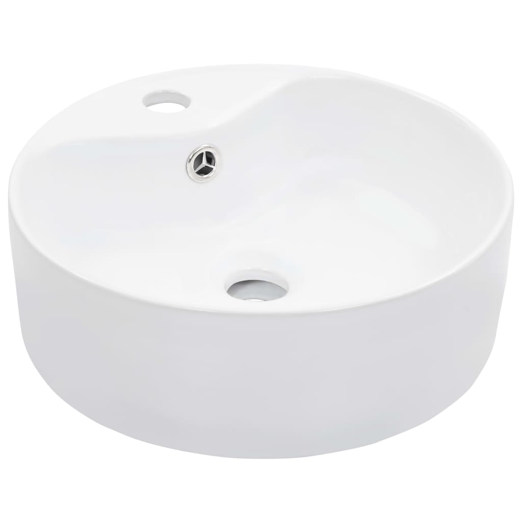 Wash Basin with Overflow 36x13 cm Ceramic White - Direct Imports