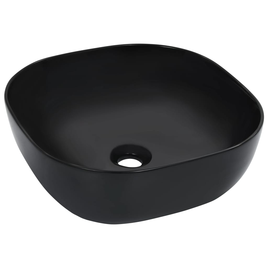 Wash Basin 42.5x42.5x14.5 cm Ceramic Black - Direct Imports