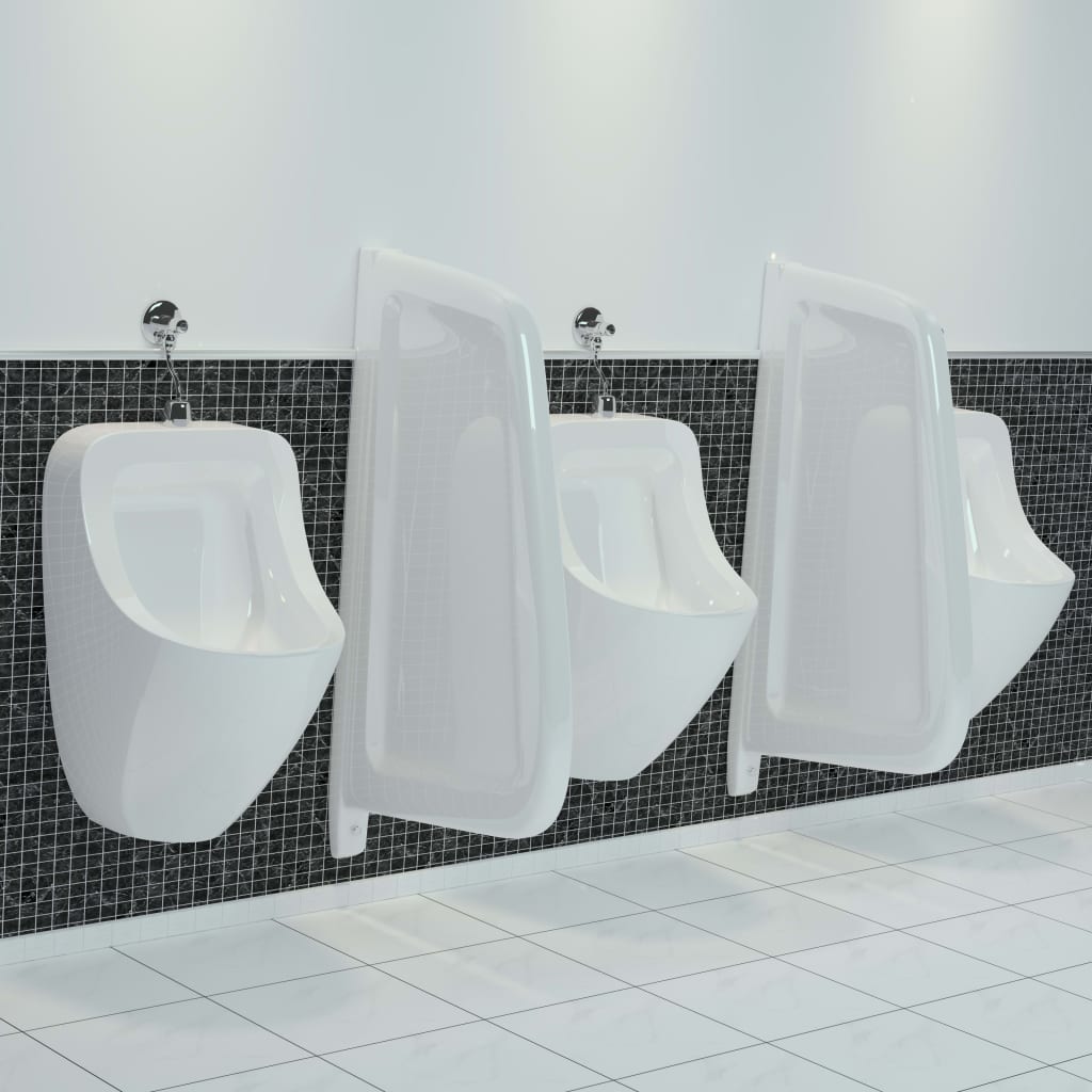 Wall-mounted Urinal Privacy Screen Ceramic White - Brittle & Co