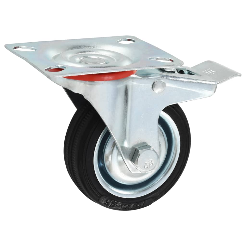 4 Pcs Swivel Casters with Double Brakes 75mm - Design Hut