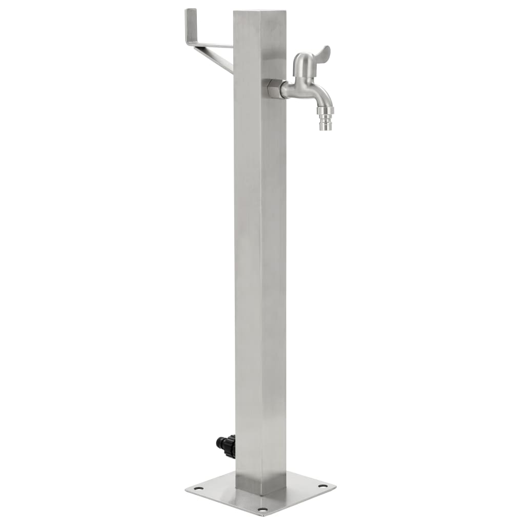 Garden Water Column Stainless Steel Square 65 cm - Discount Dealers