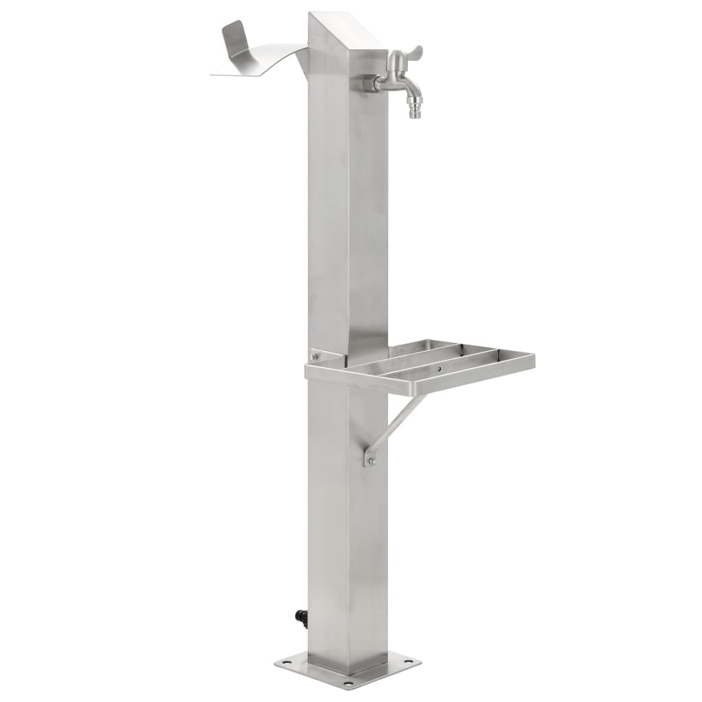 Garden Water Column Stainless Steel Square 95 cm - Direct Imports