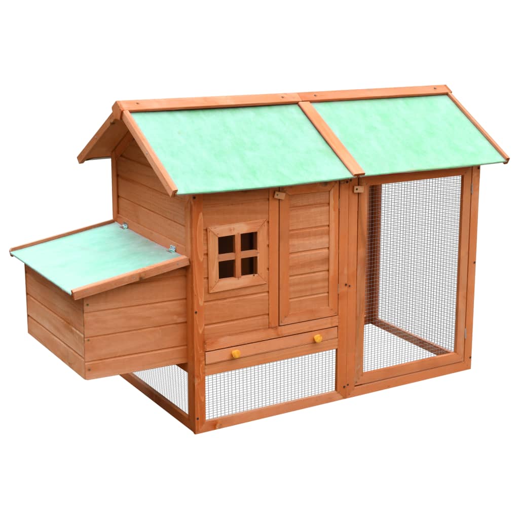 Chicken Cage Solid Pine & Fir Wood 170x81x110 cm - The Home Maker