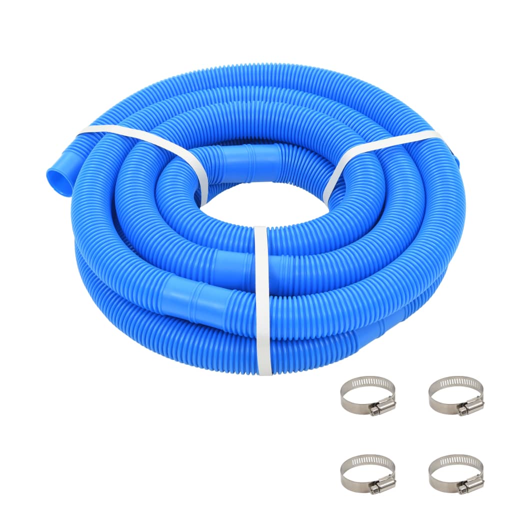 Pool Hose with Clamps Blue 38 mm 6 m - Tyrell & Tyrell