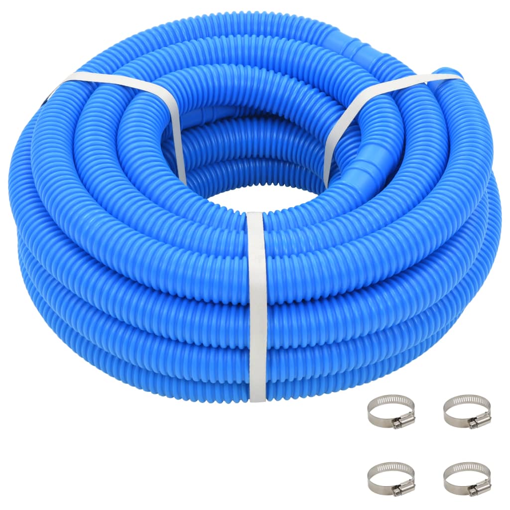 Pool Hose with Clamps Blue 38 mm12 m - R and M Furniture