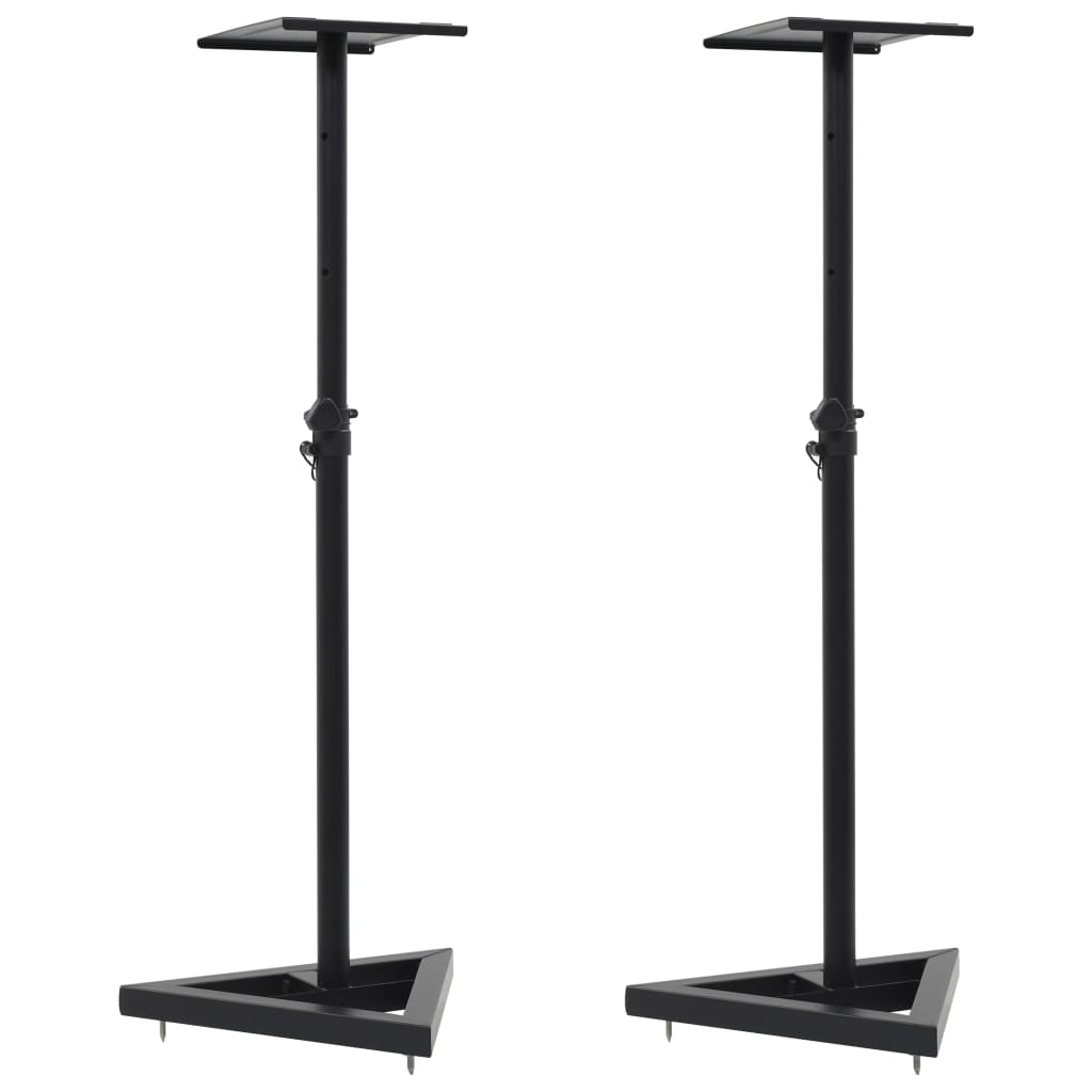 Studio Monitor Speaker Stands 2 pcs Black Steel - Design Hut
