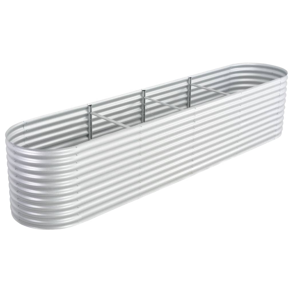 Garden Raised Bed 400x80x81 cm Galvanised Steel Silver - Style and Chic