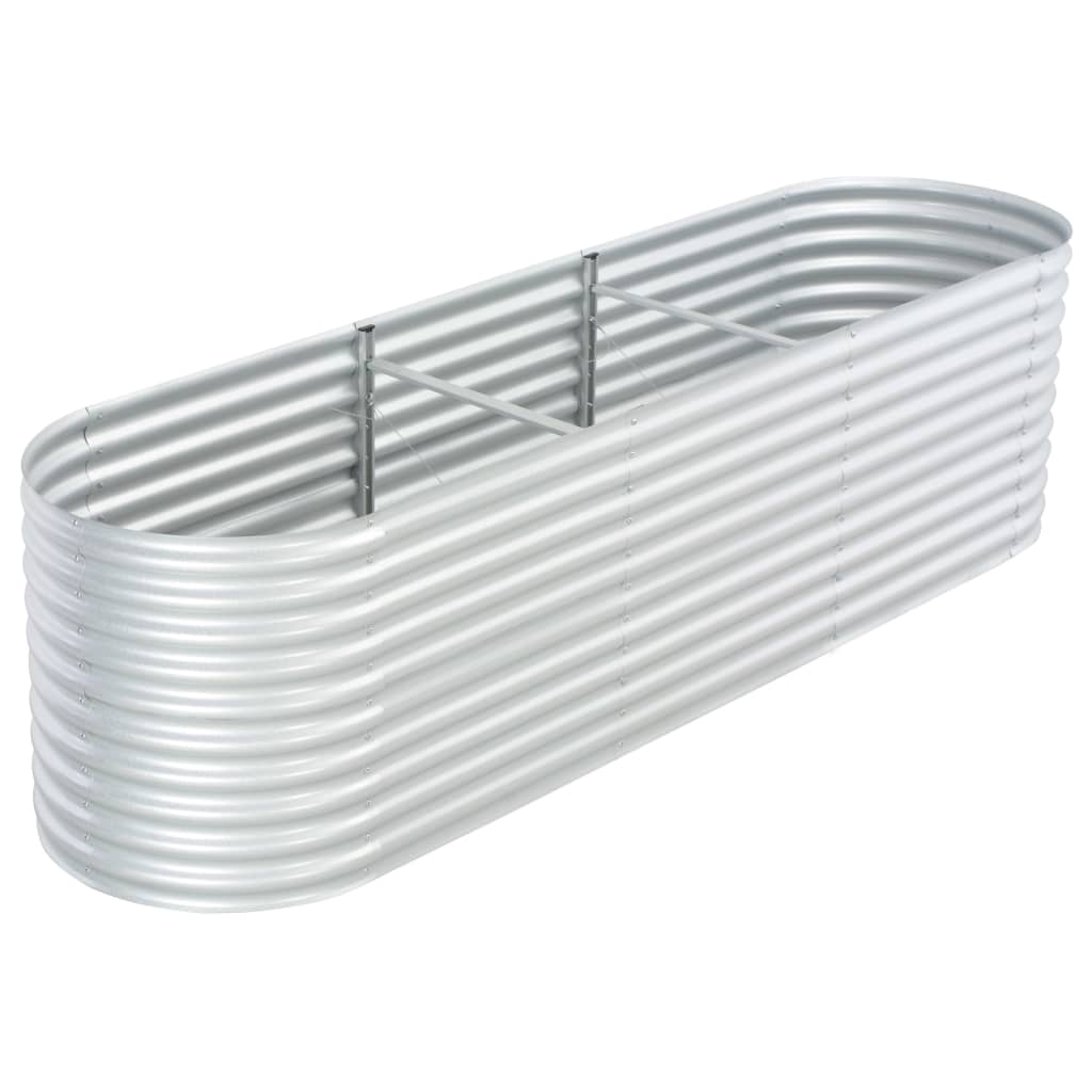 Garden Raised Bed 320x80x81 cm Galvanised Steel Silver - Millennium Furniture