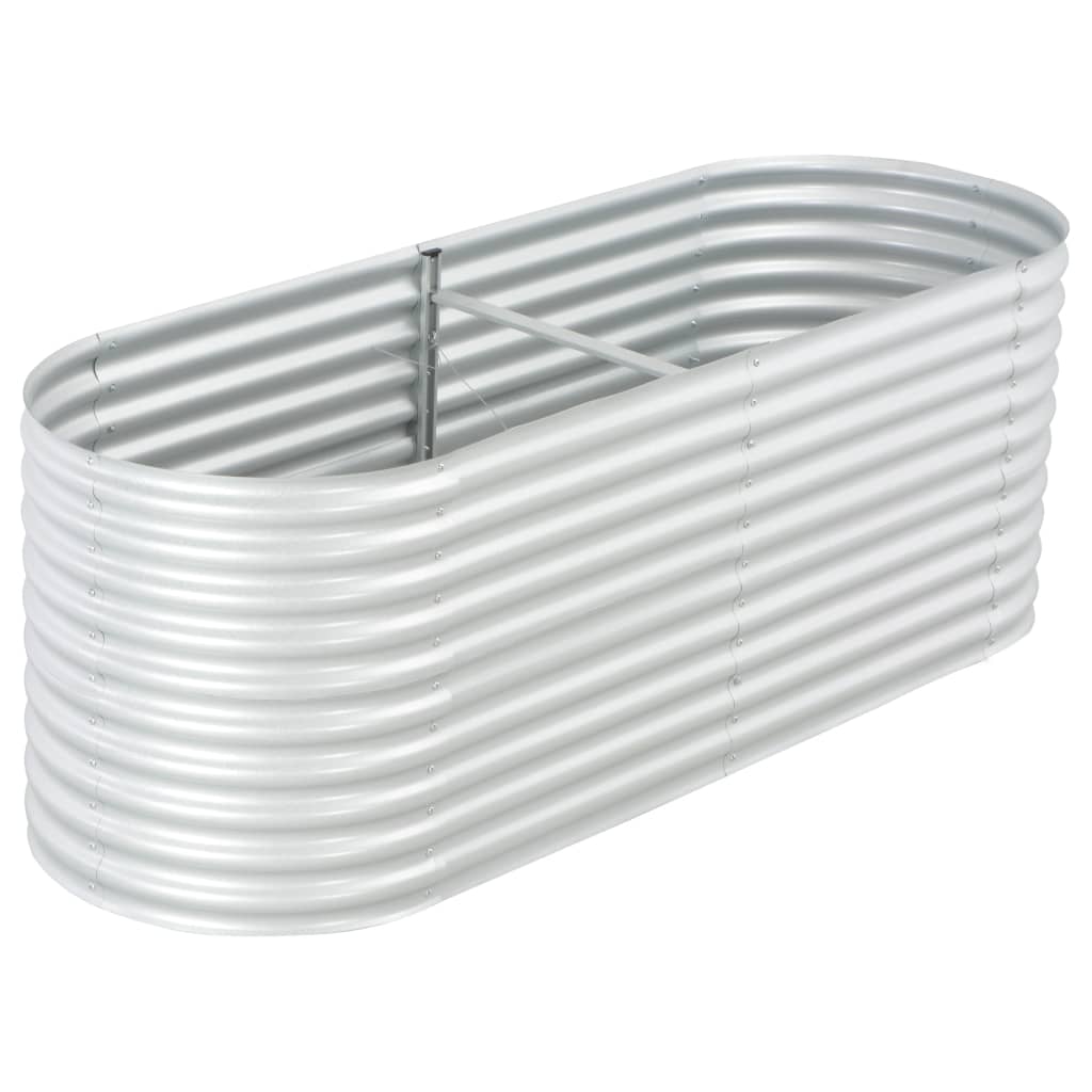 Garden Raised Bed 240x80x81 cm Galvanised Steel Silver - Style and Chic