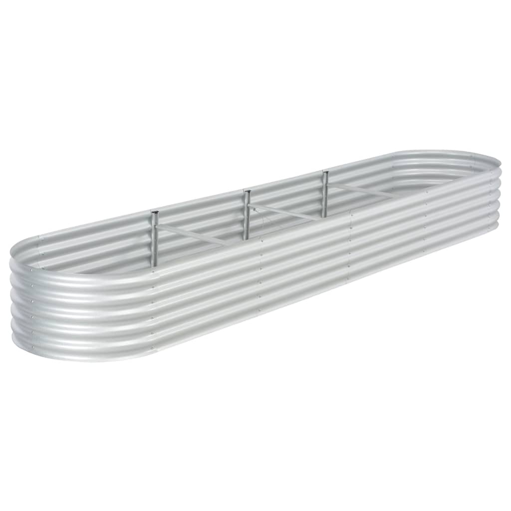 Garden Raised Bed 400x80x44 cm Galvanised Steel Silver - The Home Maker