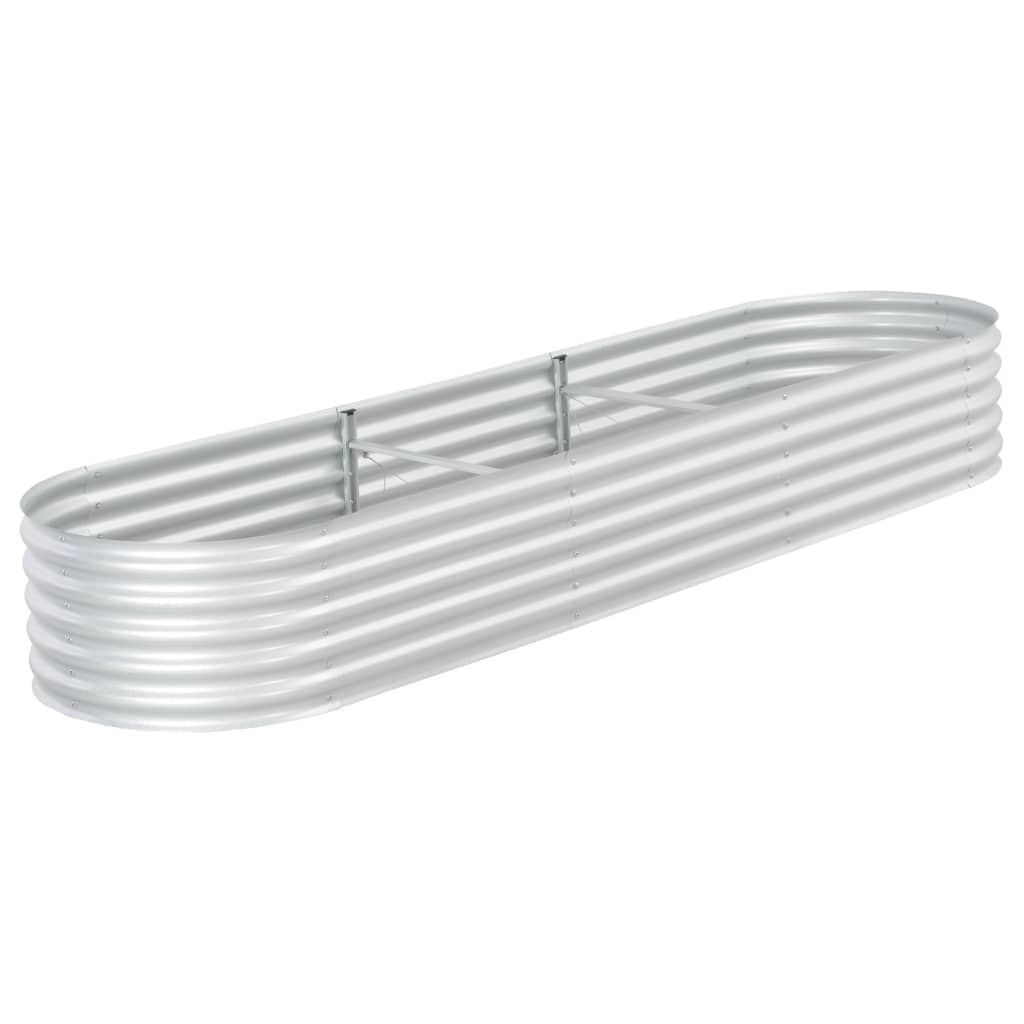 Garden Raised Bed 320x80x44 cm Galvanised Steel Silver - Merkel Designers