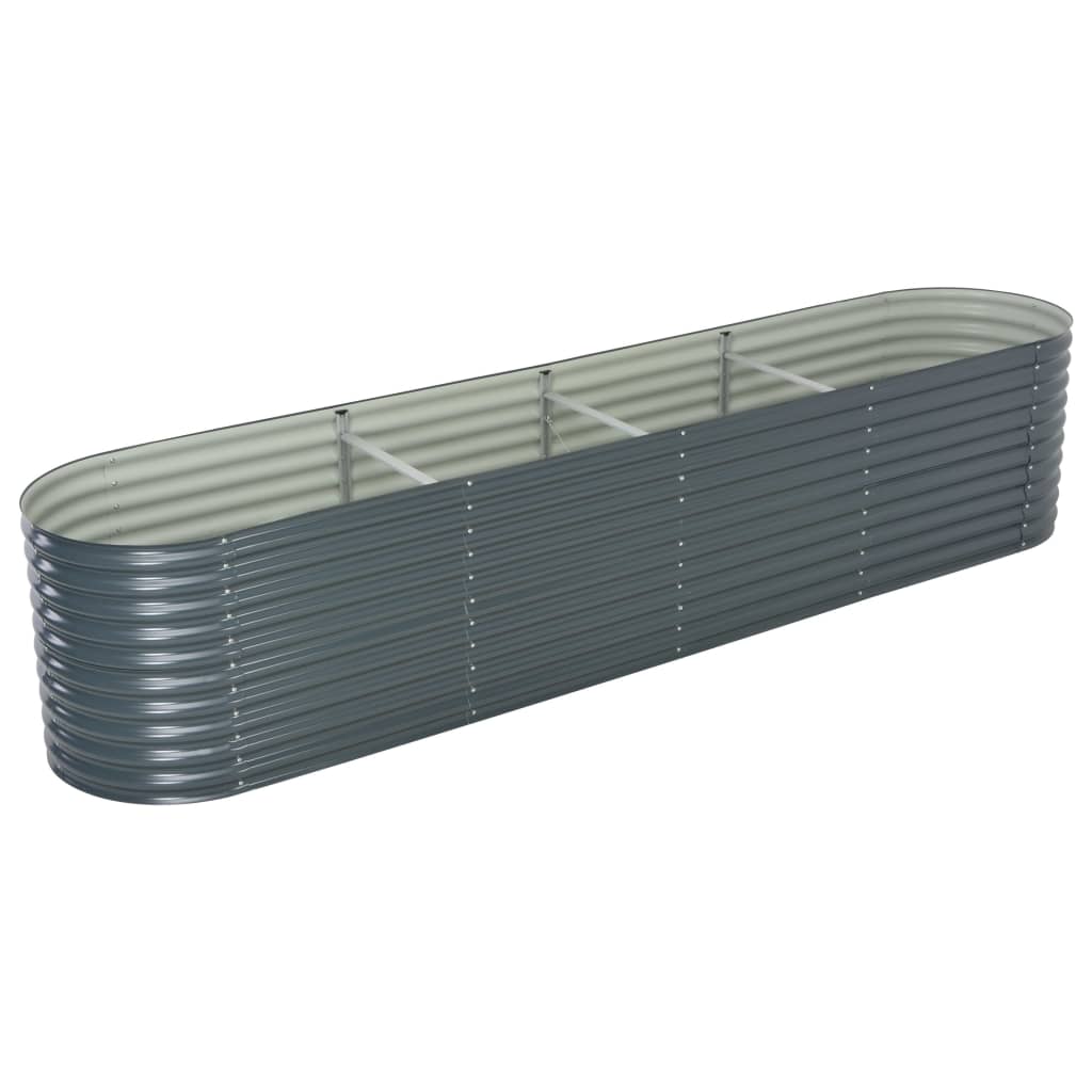 Garden Raised Bed 400x80x81 cm Galvanised Steel Grey - The Home Maker