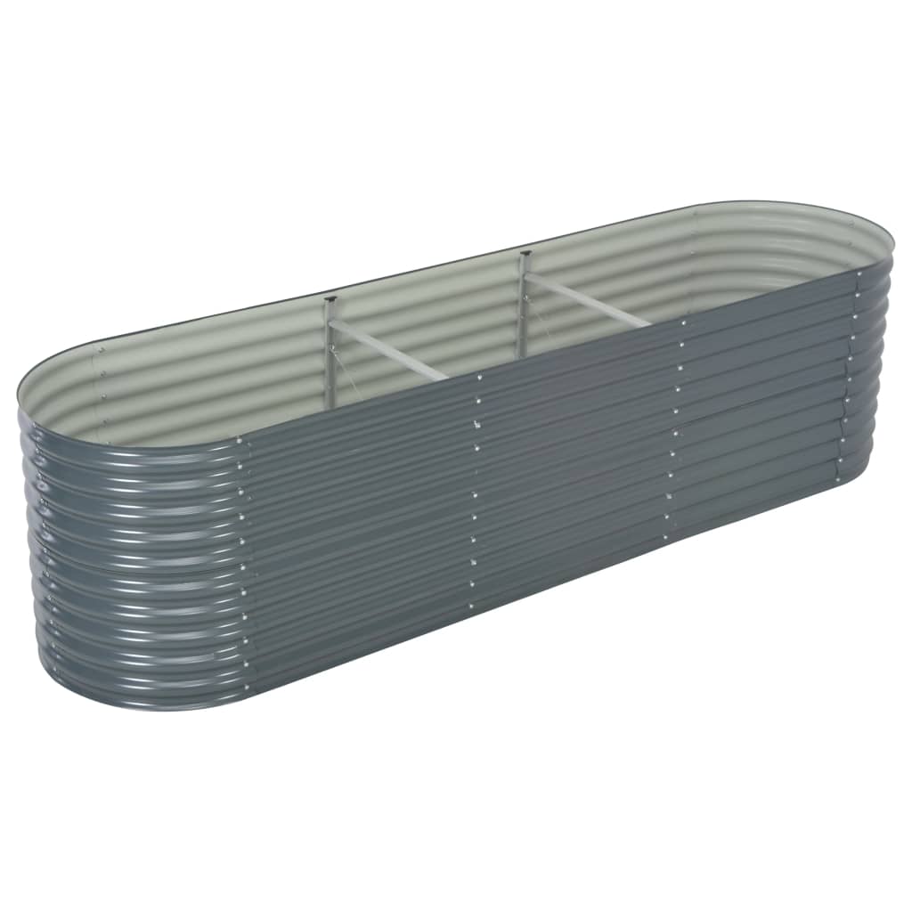 Garden Raised Bed 320x80x81 cm Galvanised Steel Grey - Merlin Deals