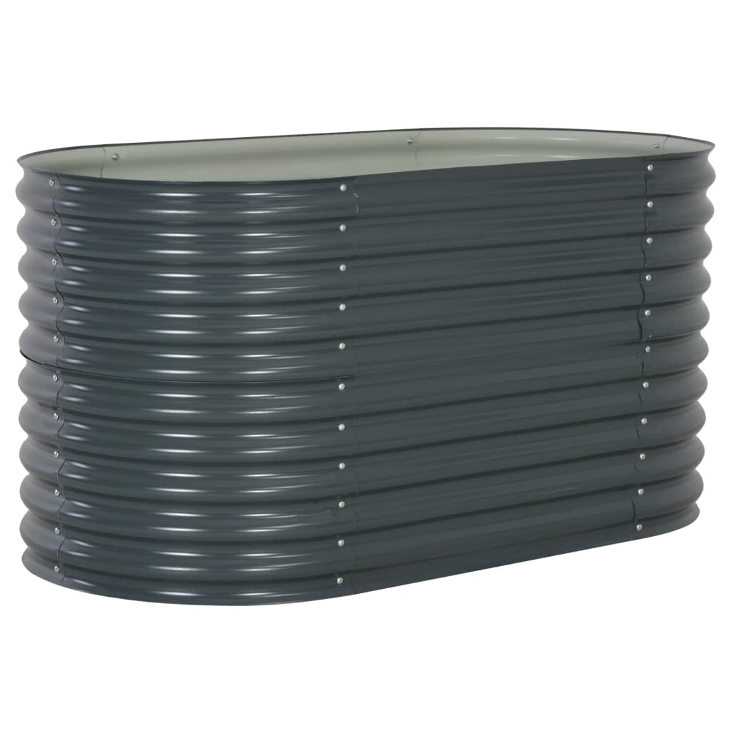 Garden Raised Bed 160x80x81 cm Galvanised Steel Grey - Casper Homes