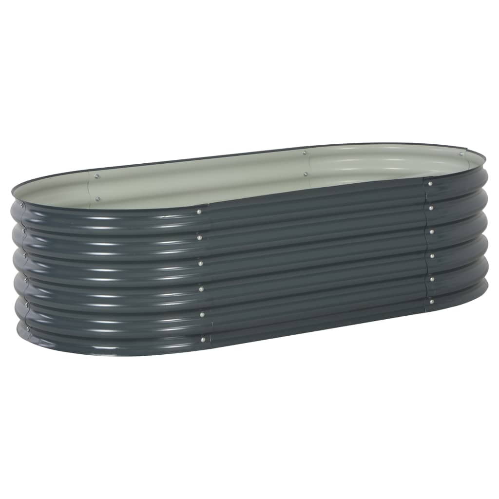 Garden Raised Bed 160x80x44 cm Galvanised Steel Grey - Sid & Sam