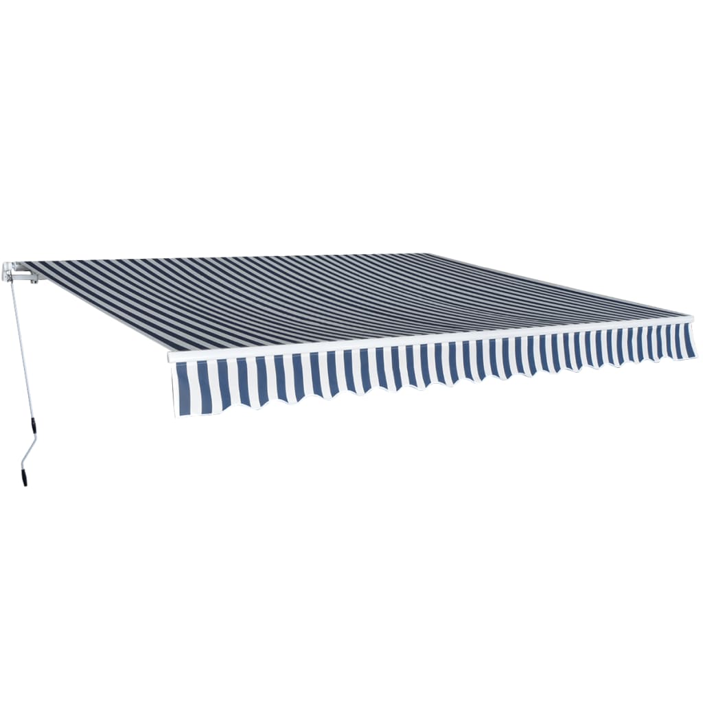 Folding Awning Manual Operated 400 cm Blue/White - Casper Homes