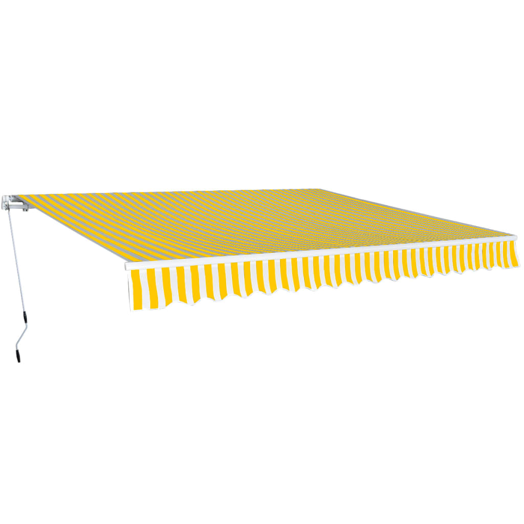 Folding Awning Manual Operated 400 cm Yellow/White - Merkel Designers