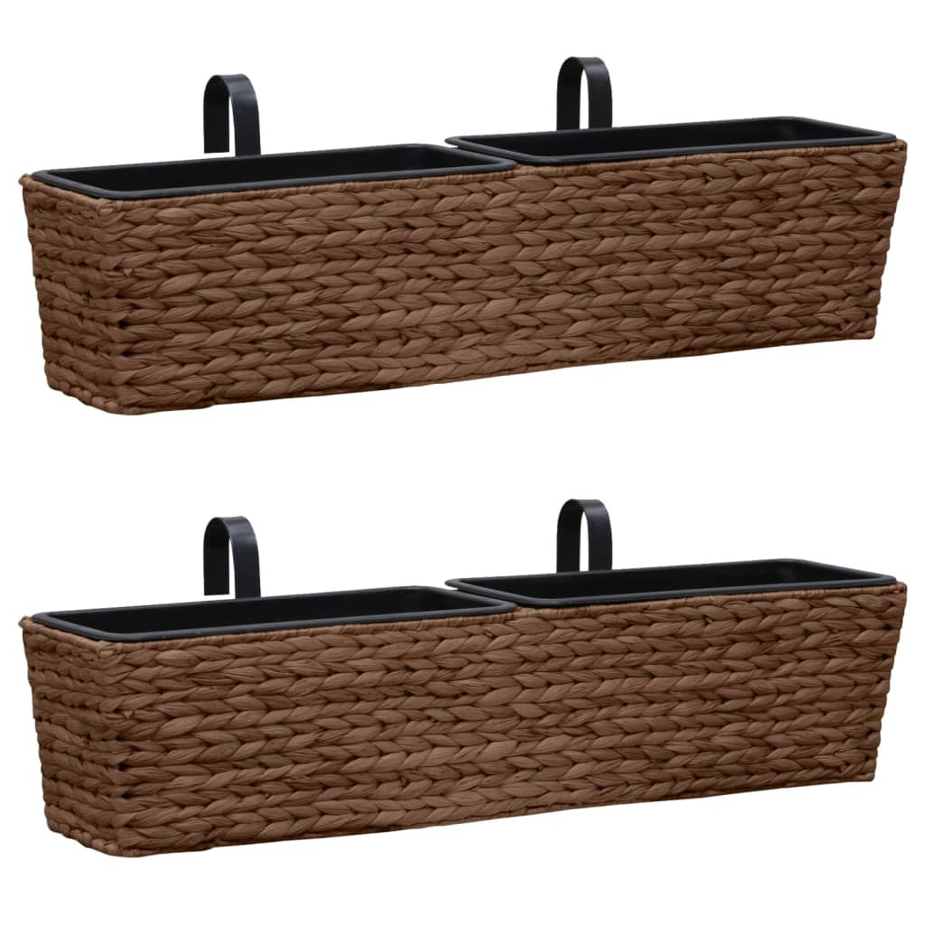 Garden Planters 2 pcs Water Hyacinth Brown - Sid & Sam