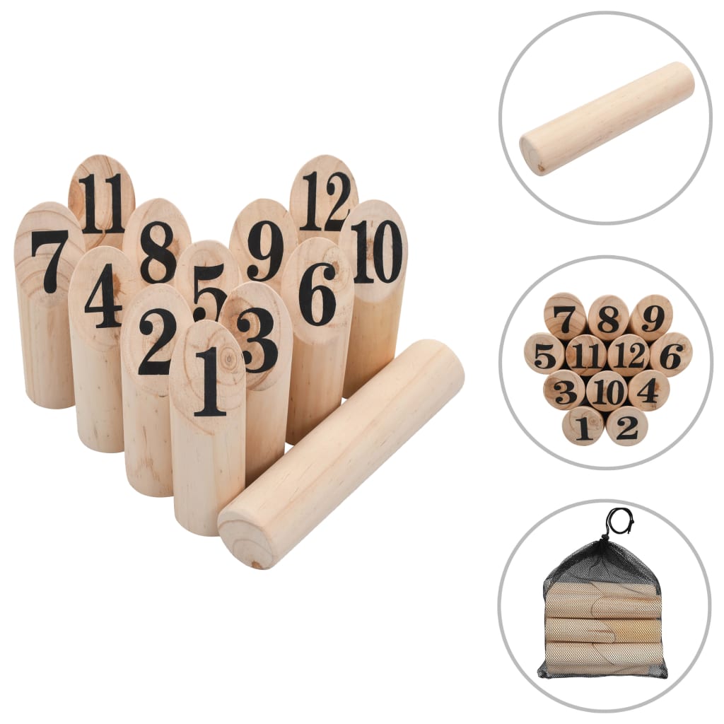 Number Kubb Game Set Wood - The Home Maker