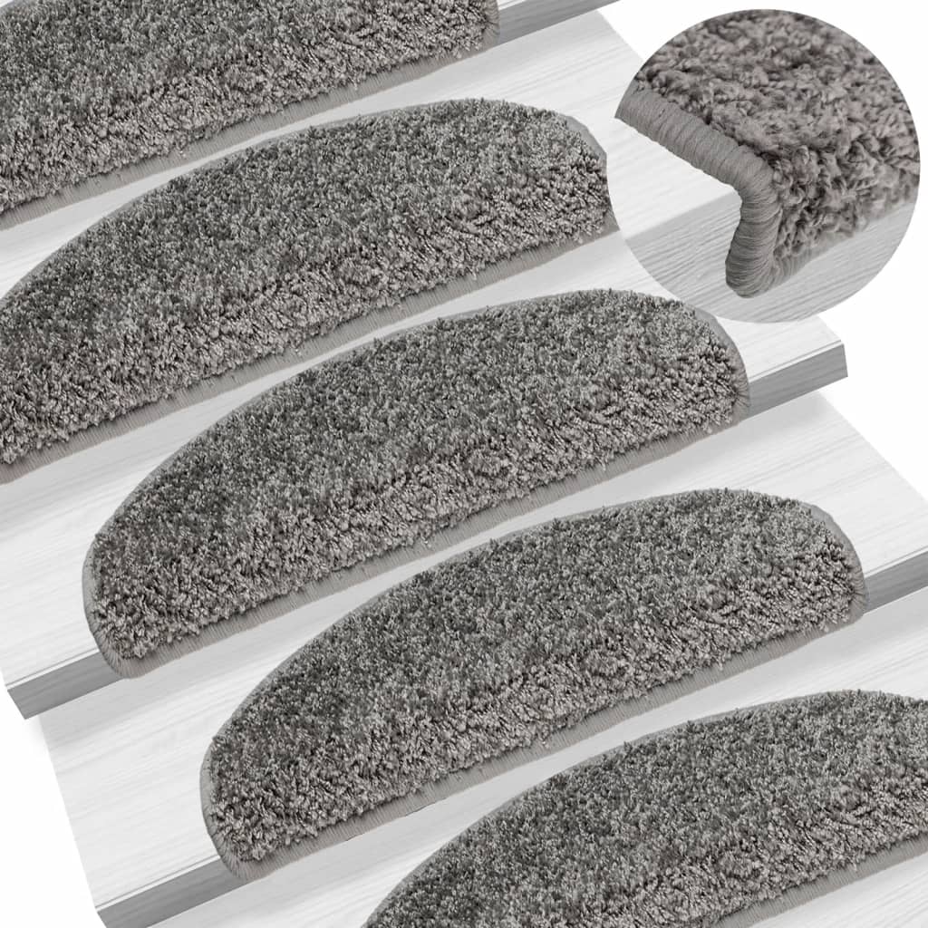 Carpet Stair Treads 15 pcs Grey 65x21x4 cm - Unbeatable Bargains