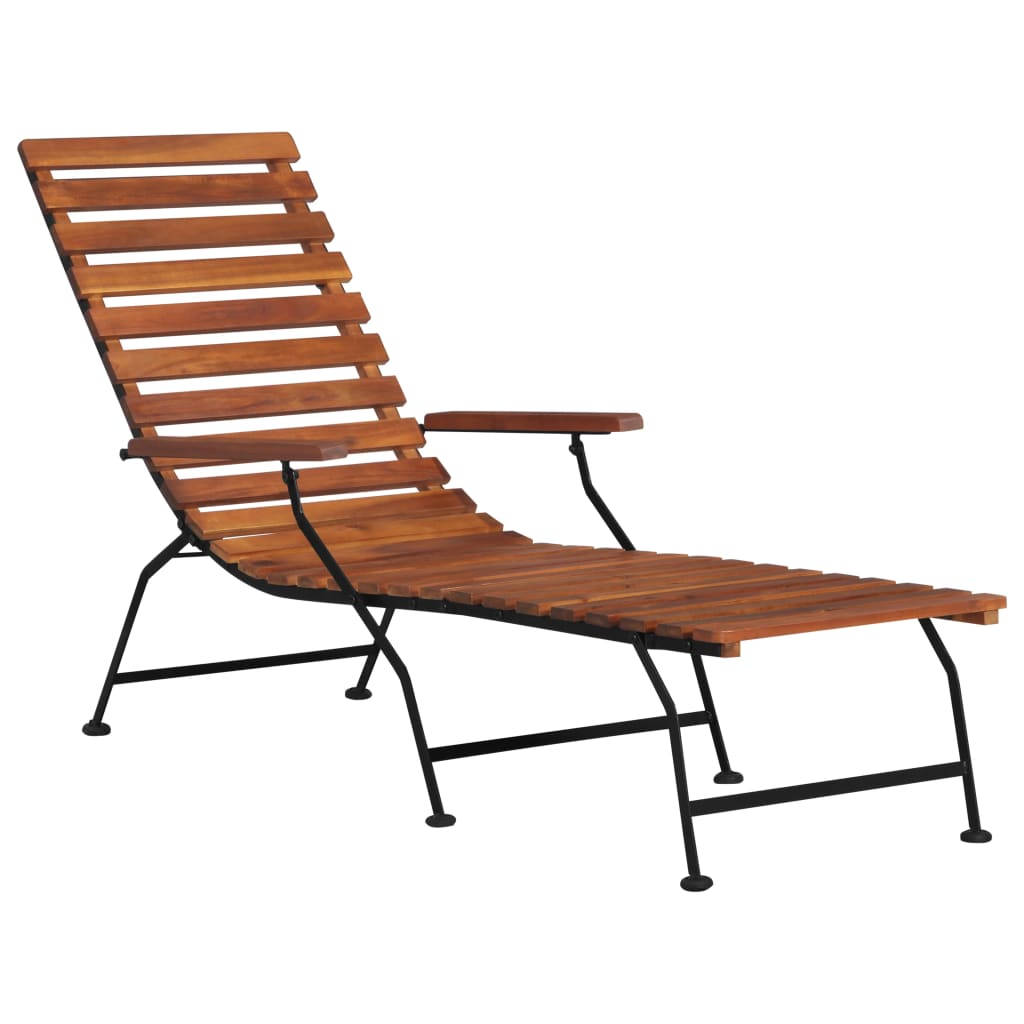 Outdoor Deck Chair Solid Acacia Wood - Sid & Sam