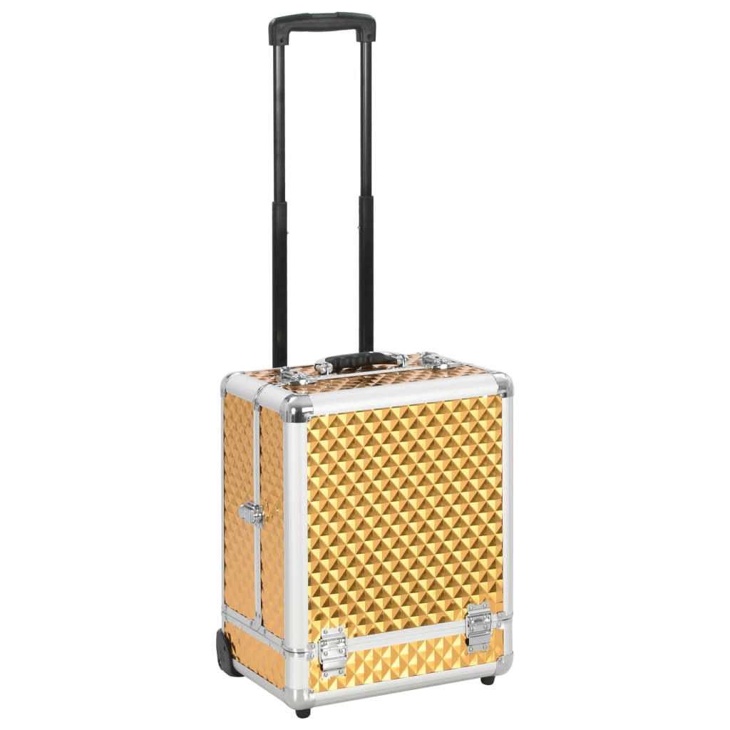Make-up Trolley 35x29x45 cm Gold Aluminium - Decor Base