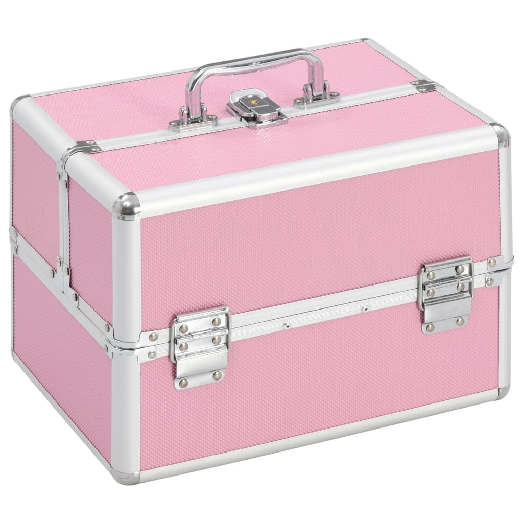 Make-up Case 22x30x21 cm Pink Aluminium - Merlin Deals