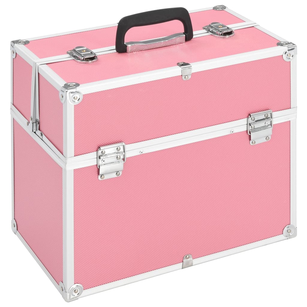 Make-up Case 38x23x34 cm Pink Aluminium - Casper Homes