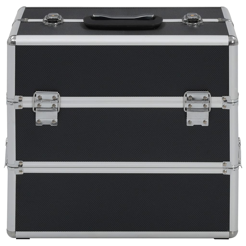 Make-up Case 37x24x35 cm Black Aluminium - Decor Base
