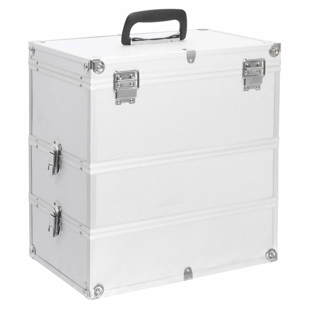 Make-up Case 37x24x40 cm Silver Aluminium - Sid & Sam