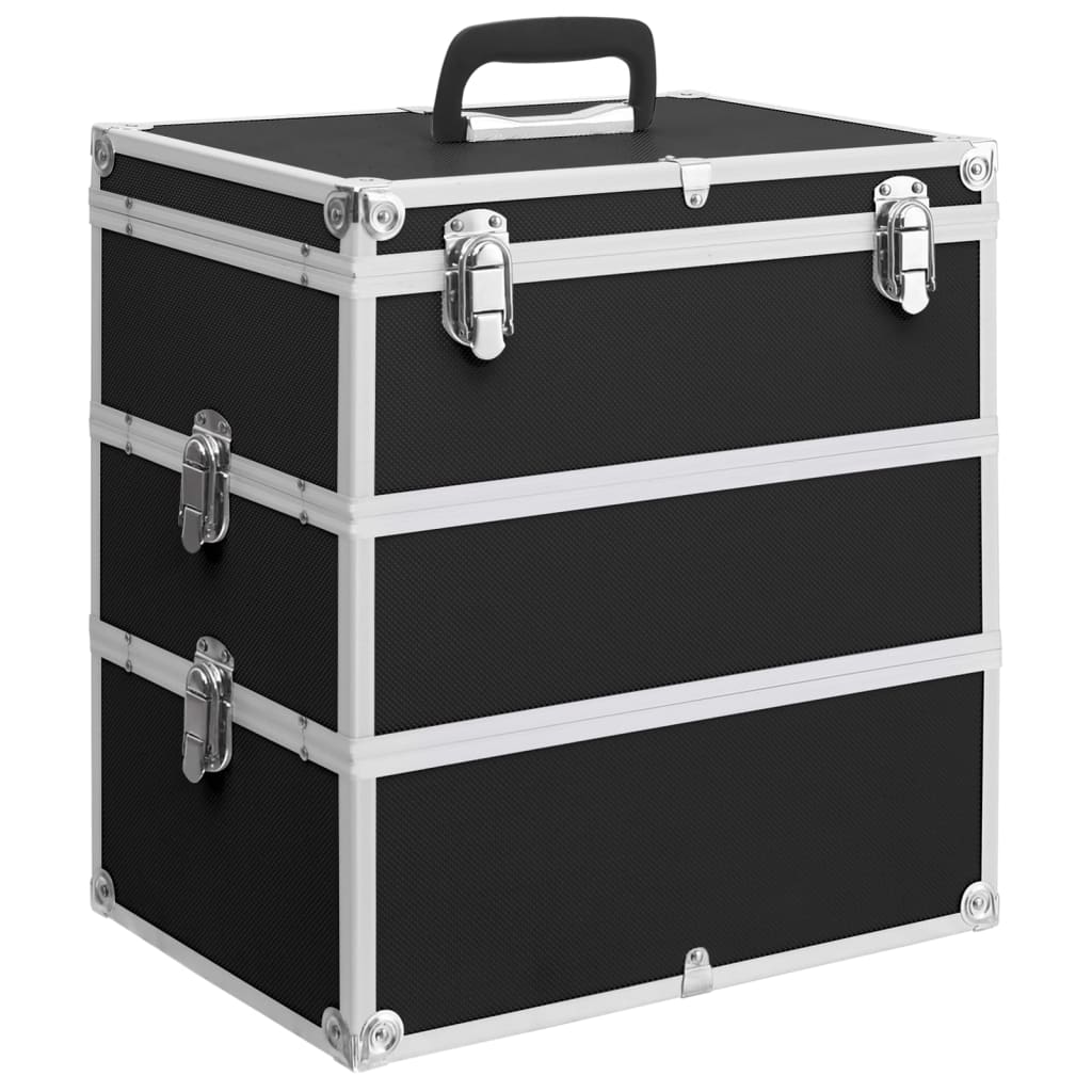 Make-up Case 37x24x40 cm Black Aluminium - All Things Good
