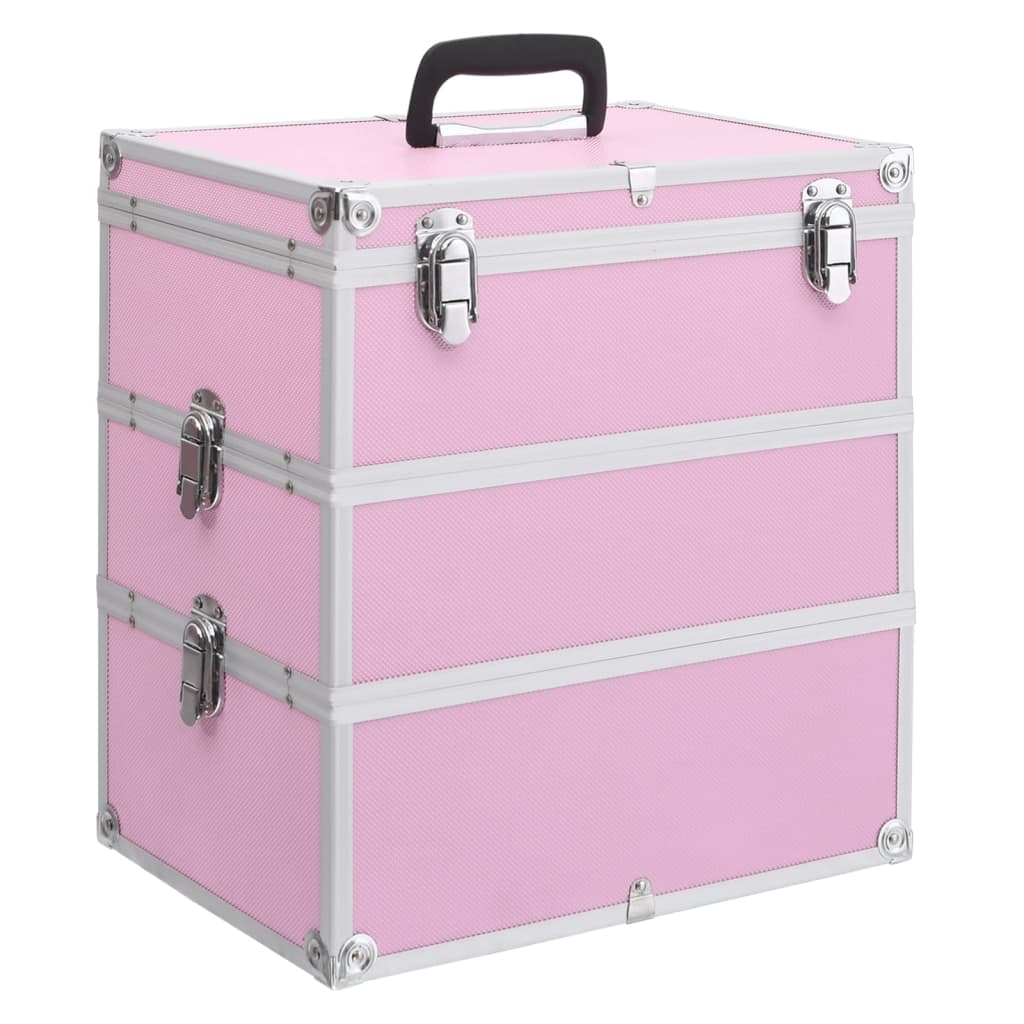 Make-up Case 37x24x40 cm Pink Aluminium - Casper Homes