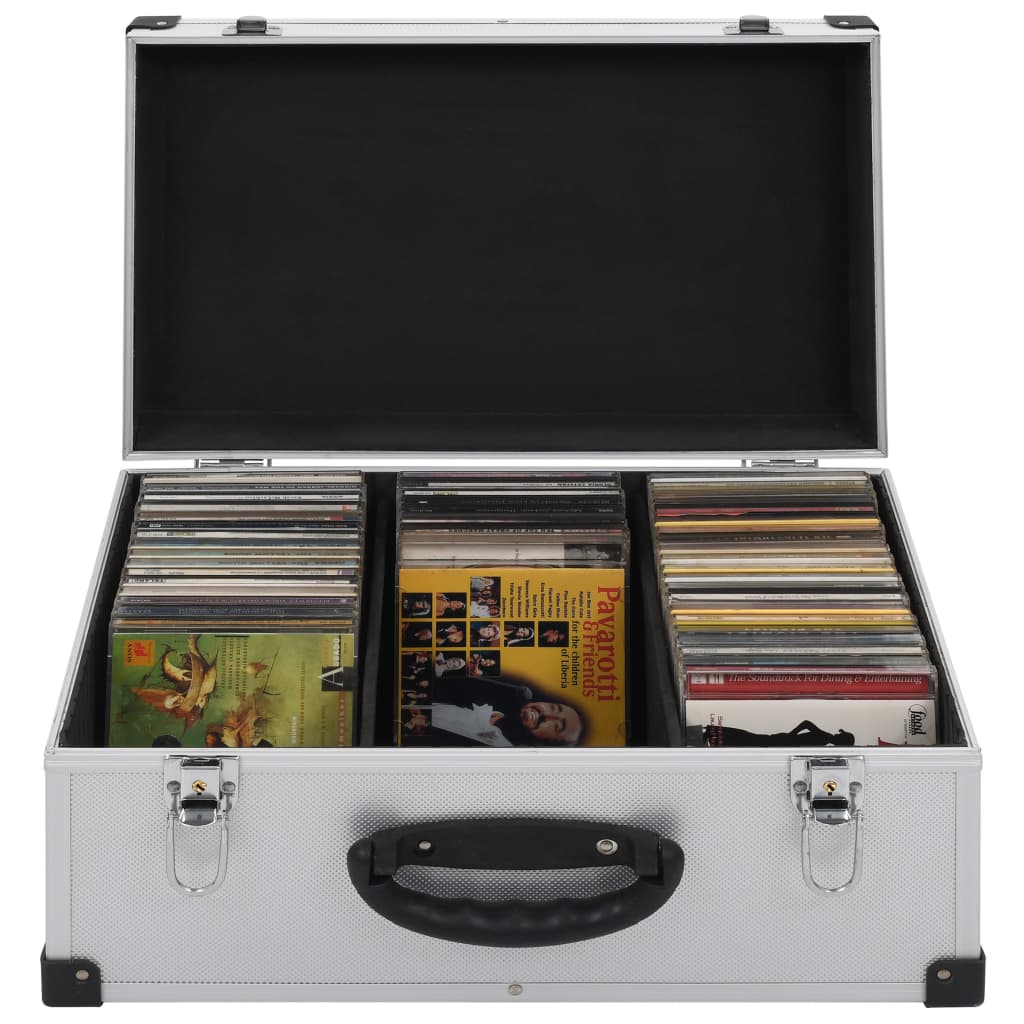 CD Case for 60 CDs Aluminium ABS Silver - Direct Imports