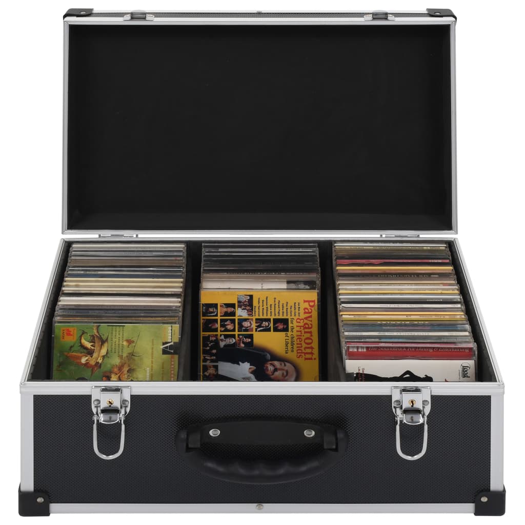 CD Case for 60 CDs Aluminium ABS Black - Style and Chic