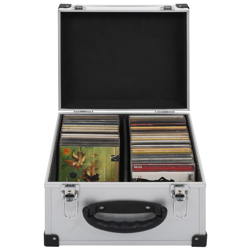 CD Case for 40 CDs Aluminium ABS Silver - Unbeatable Bargains