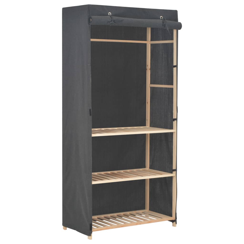 3 Tier Wardrobe Grey 79x40x170cm Fabric - Unbeatable Bargains