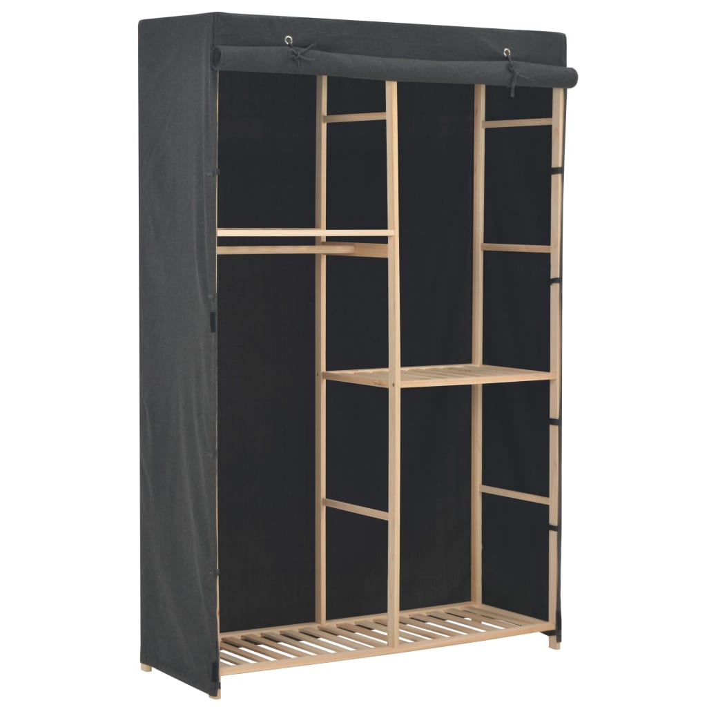 3 Tier Wardrobe Grey 110x40x170cm Fabric - Design Hut