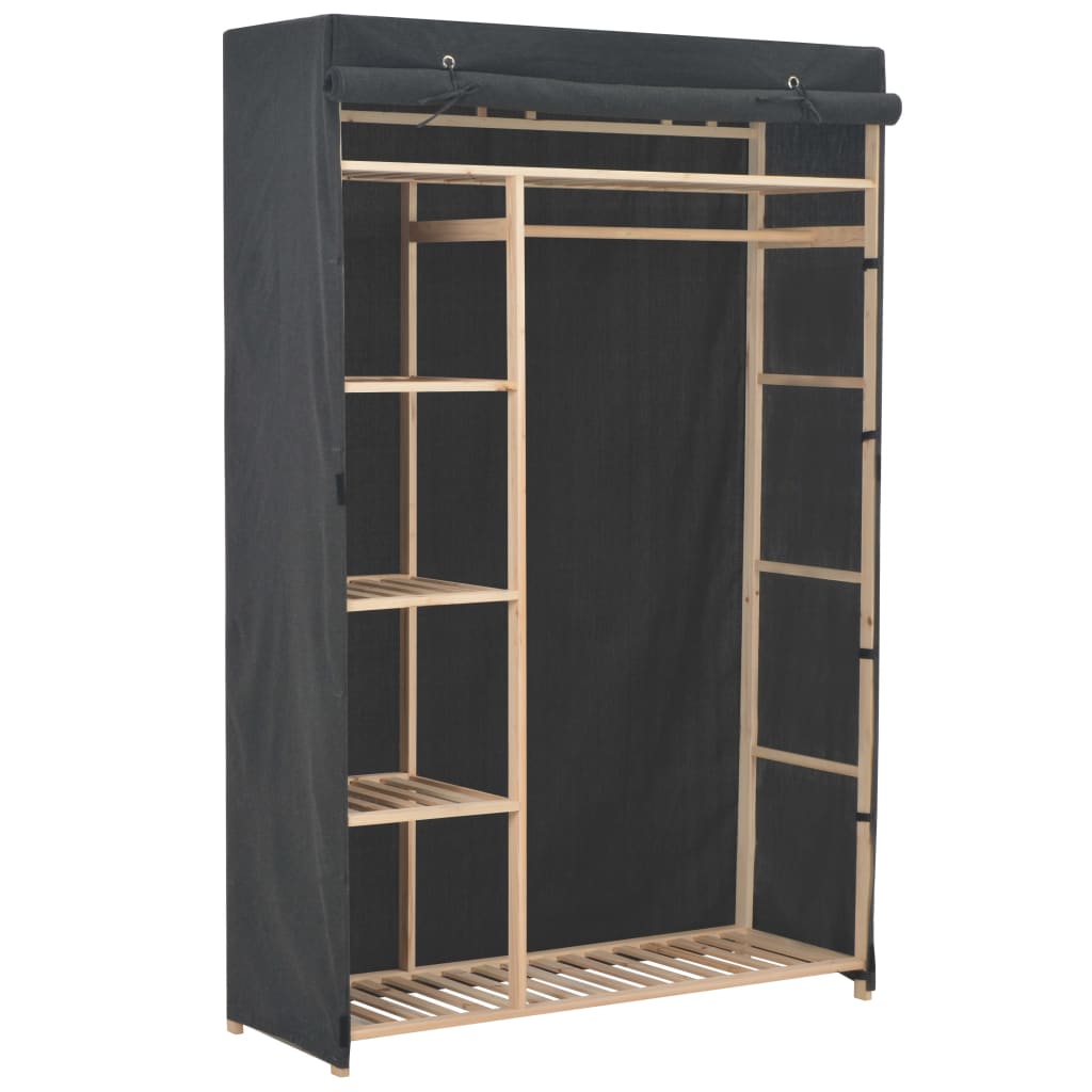 Wardrobe Grey 110x40x170cm Fabric - R and M Furniture