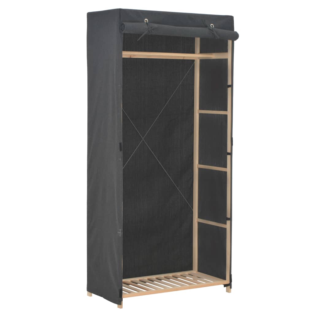 Wardrobe Grey 79x40x170cm Fabric - Elvan - Sid & Sam