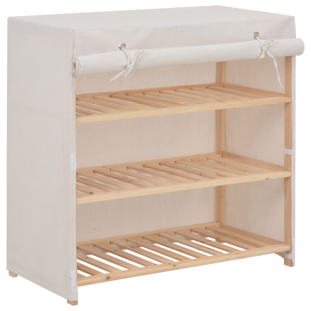 Shoe Cabinet with Cover White 79x40x80 cm Fabric - R and M Furniture