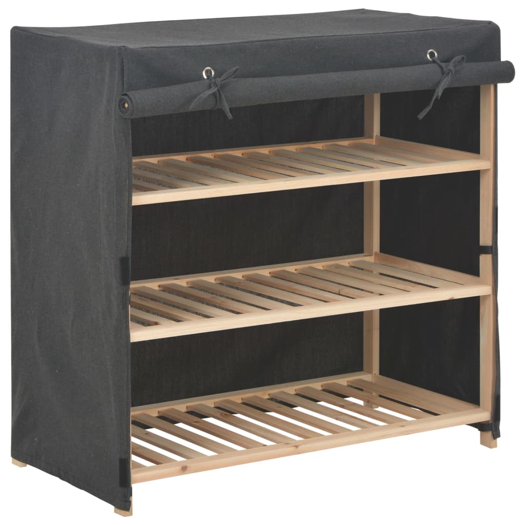 Shoe Cabinet with Cover Grey 79x40x80 cm Fabric - Discount Dealers