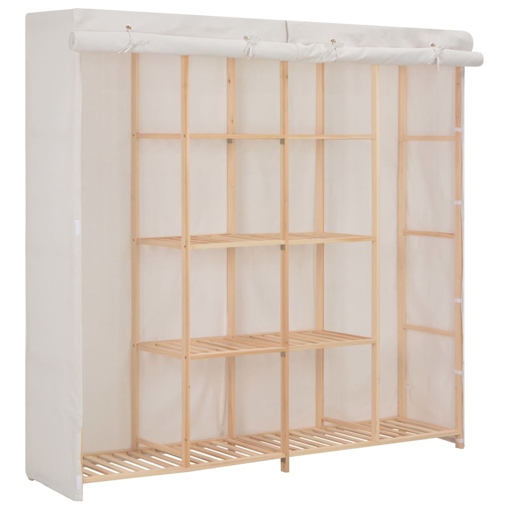 Wardrobe White 173x40x170cm Fabric - Sid & Sam