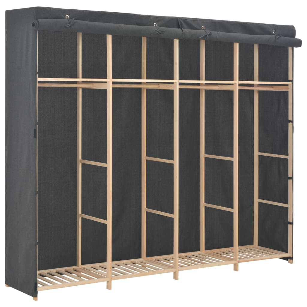 Wardrobe Grey 200x40x170cm Fabric - Sid & Sam