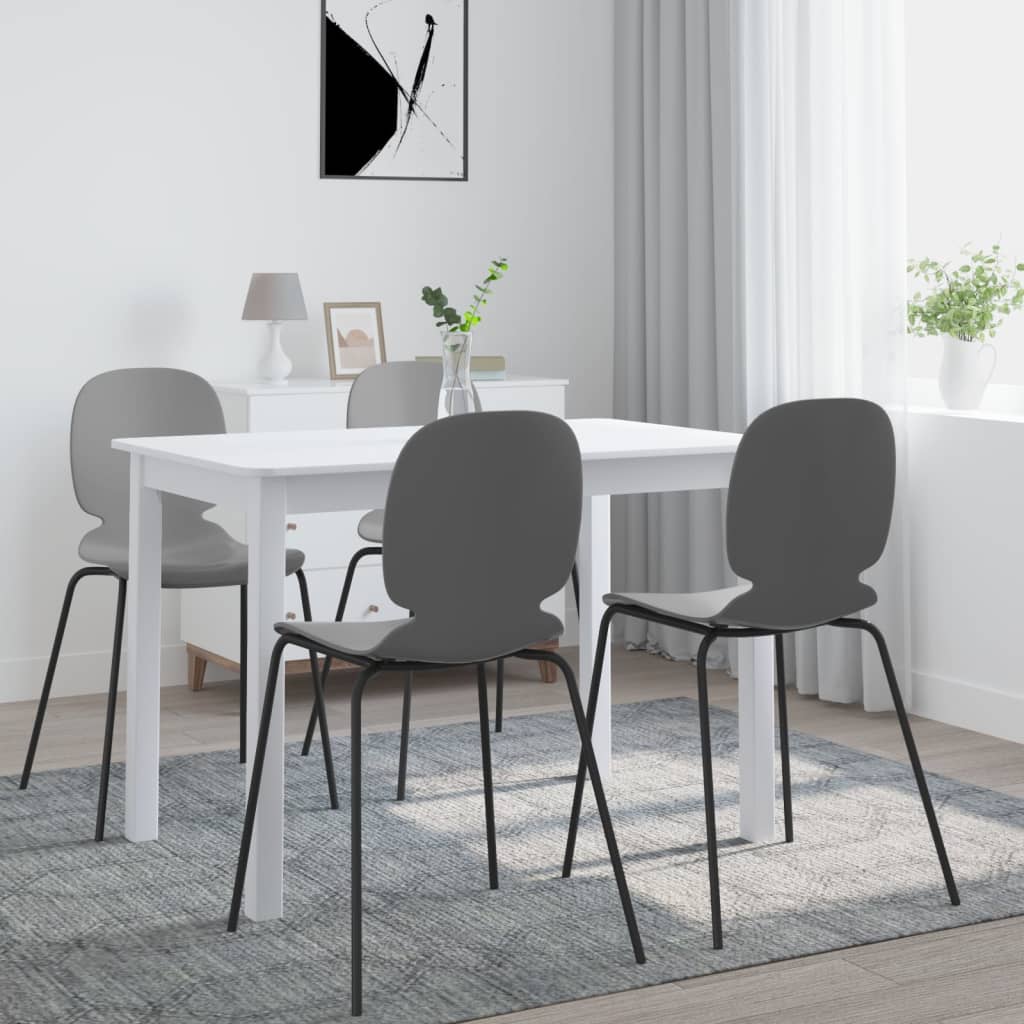 Dining Table White 114x71x75 cm Solid Rubber Wood - Discount Dealers