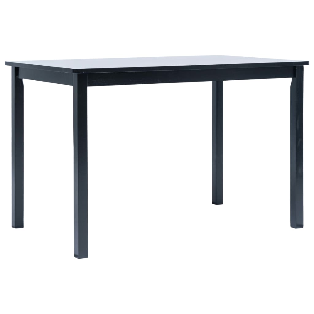 Dining Table Black 114x71x75 cm Solid Rubber Wood - Millennium Furniture