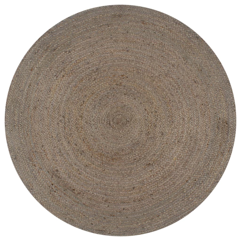 Handmade Rug Jute Round 90 cm Grey - R and M Furniture